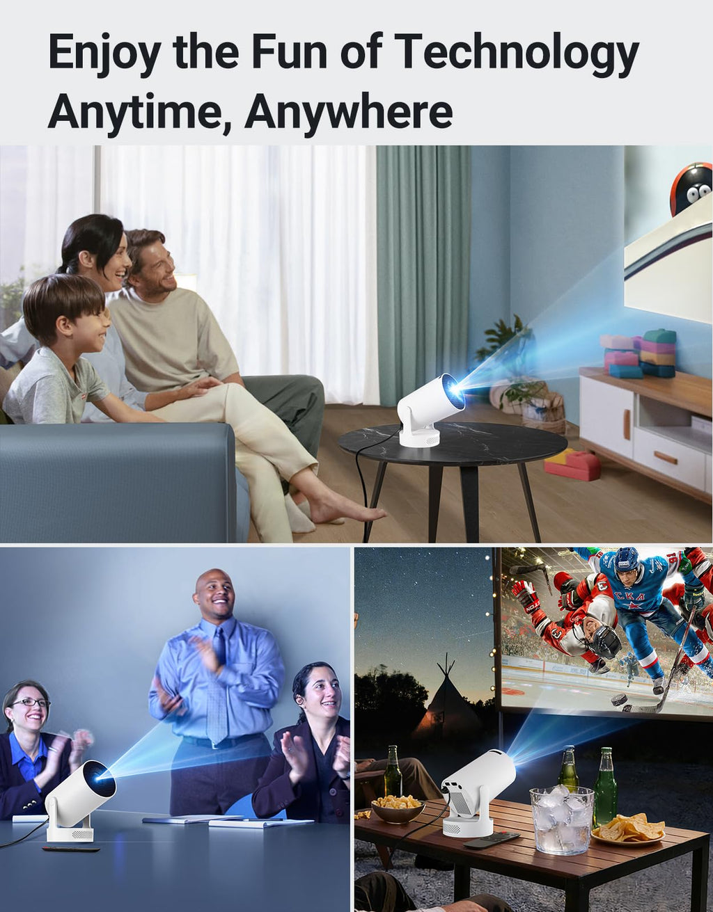Mini Projector with WiFi & Bluetooth — Native 720P HD