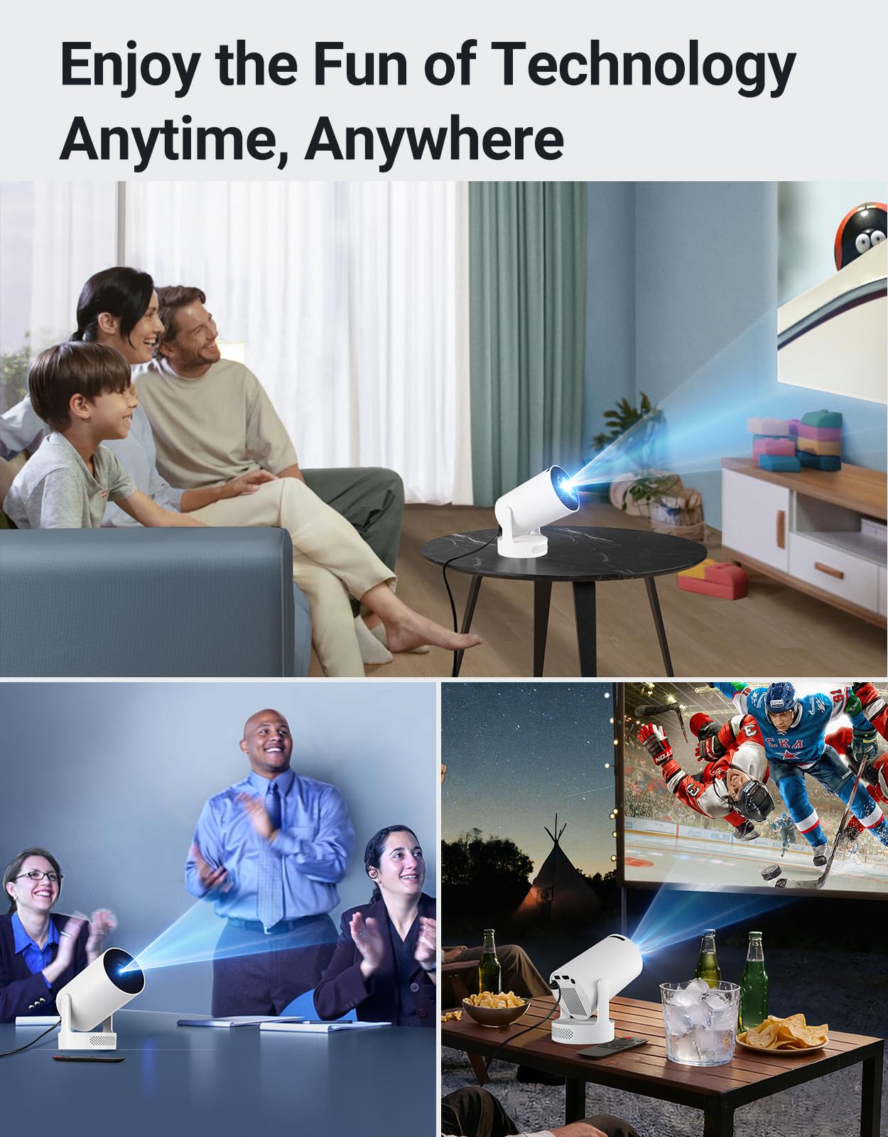 Mini Projector with WiFi & Bluetooth — Native 720P HD