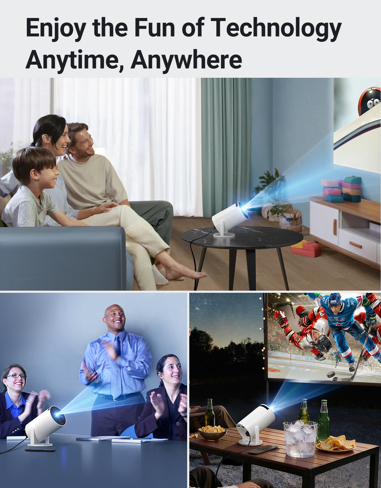 Mini Projector with WiFi & Bluetooth — Native 720P HD