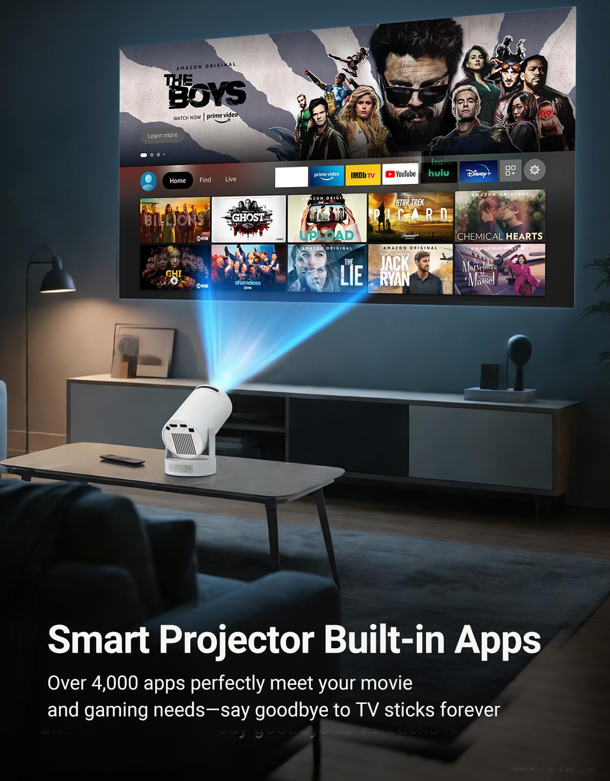 Mini Projector with WiFi & Bluetooth — Native 720P HD